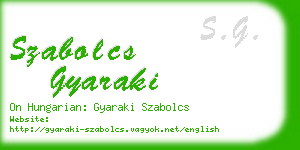 szabolcs gyaraki business card